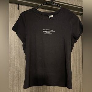 H&M - Dark Blue Ribbed Top in size M